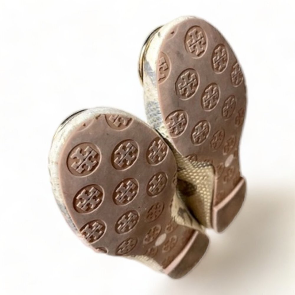 Tory Burch Gold/Beige Python Embossed Leather Rev… - image 7